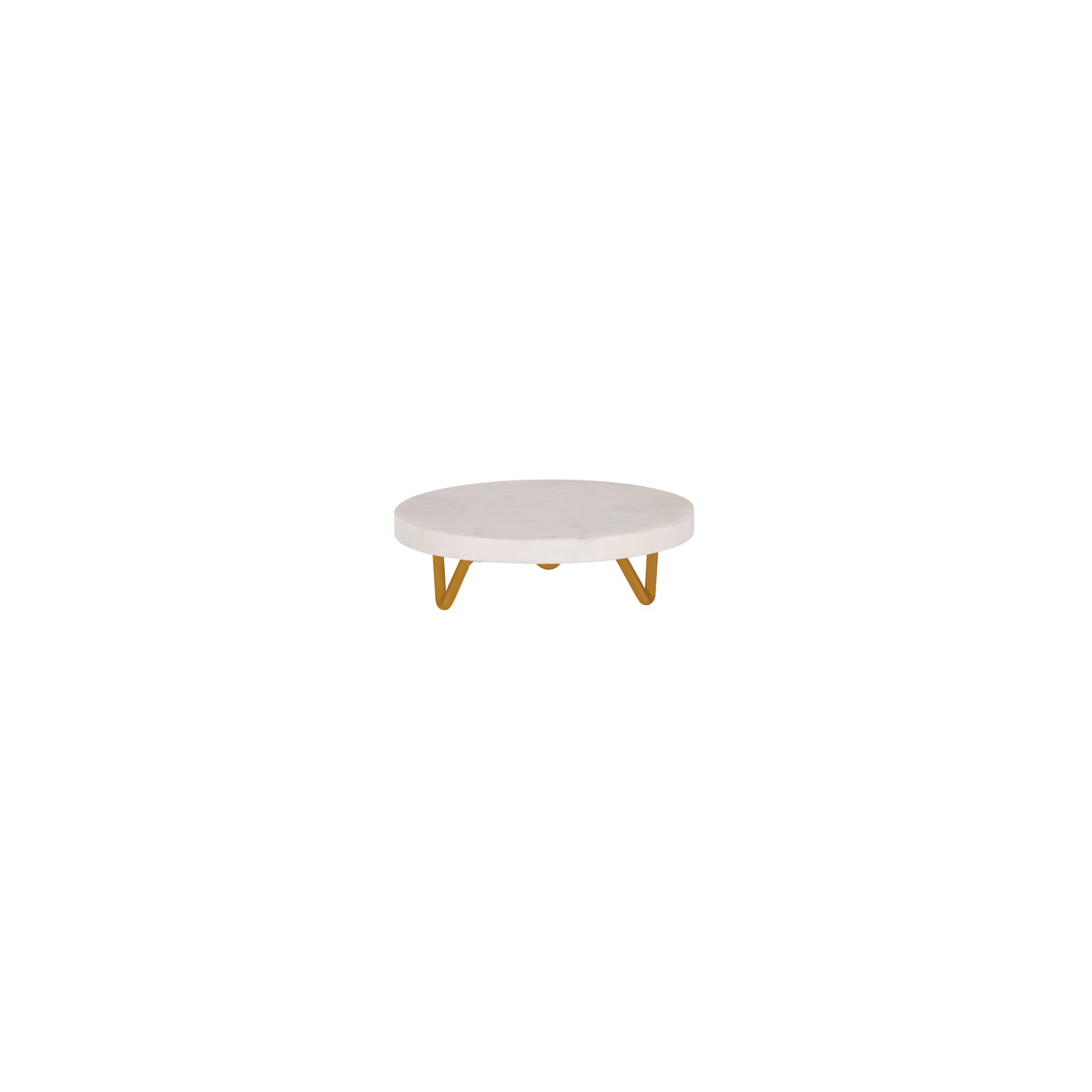 Chef Inox Serve White Marble Round Display Stand Metal Legs 200x55mm