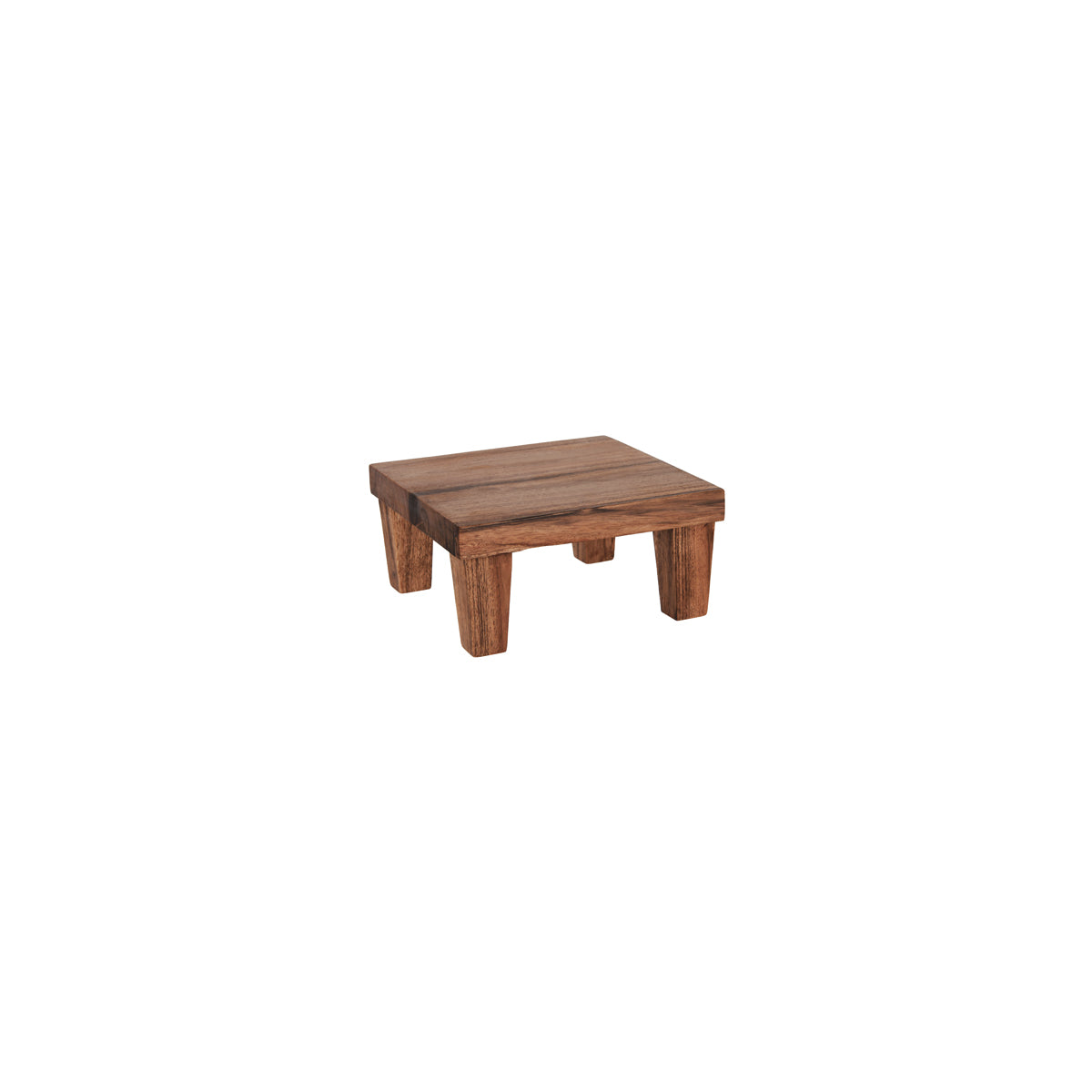 Chef Inox Serve Natural Acacia Square Stand with Legs 210x210x100mm