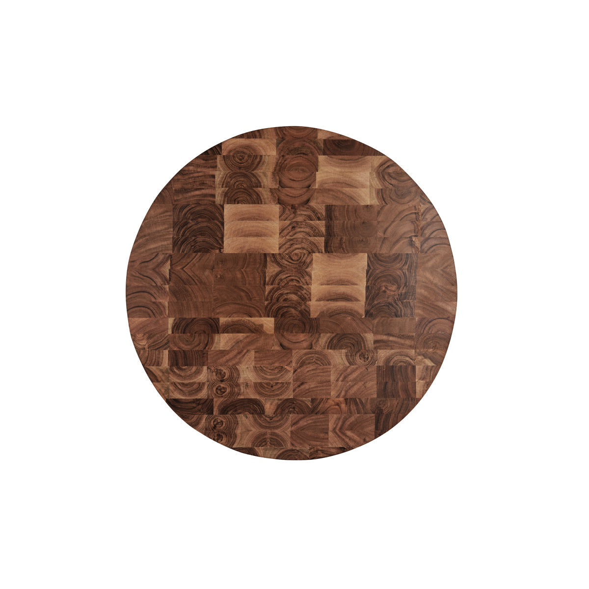 Chef Inox Serve Natural Acacia Round Butcher's Block with Handles 530x40mm