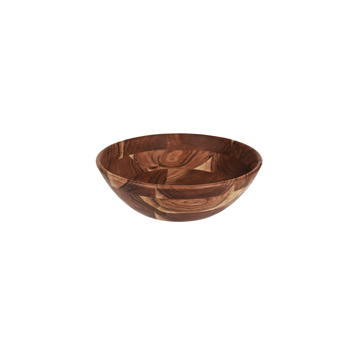 Chef Inox Serve Natural Acacia Round Display Bowl Deep 355x110mm