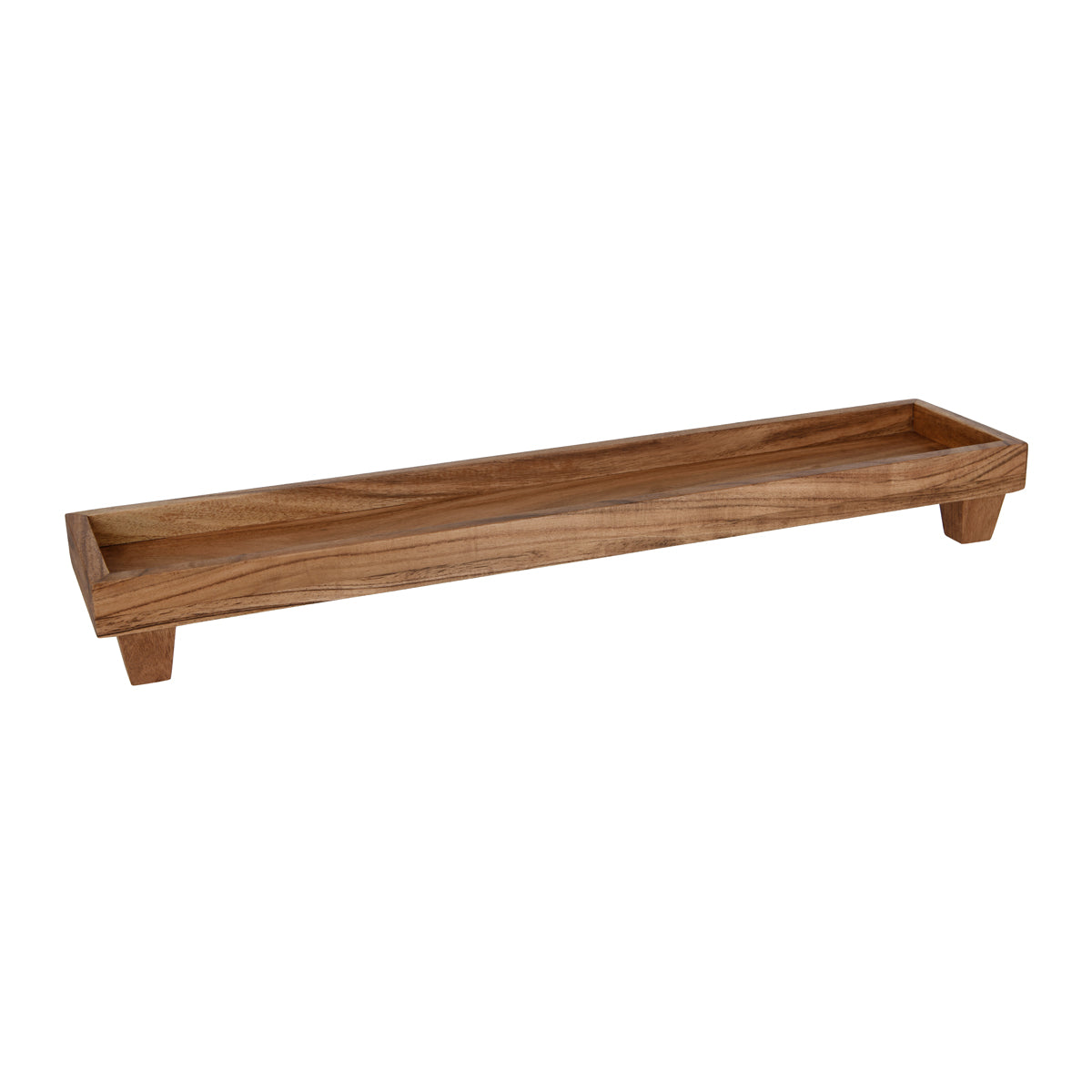 Chef Inox Serve Natural Acacia Rectangular Server with Legs 710x150x80mm