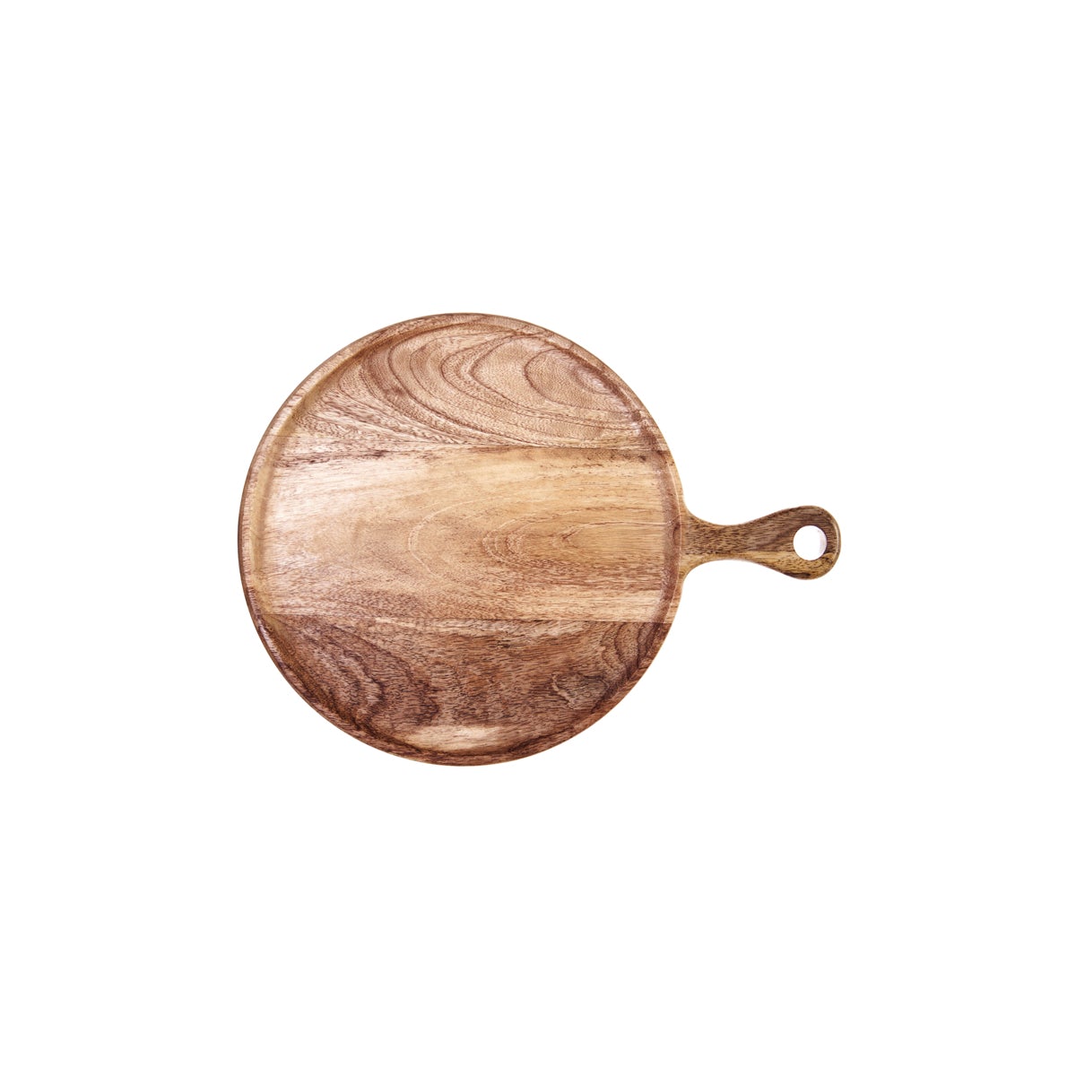 Chef Inox Round Serving Board with Handle Natural 250x15mm