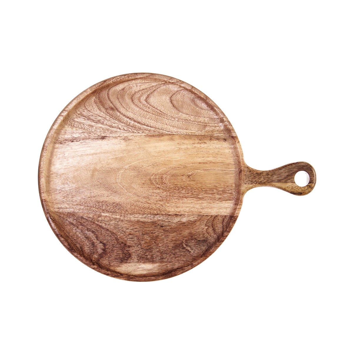 Chef Inox Round Serving Board with Handle Natural 300x15mm