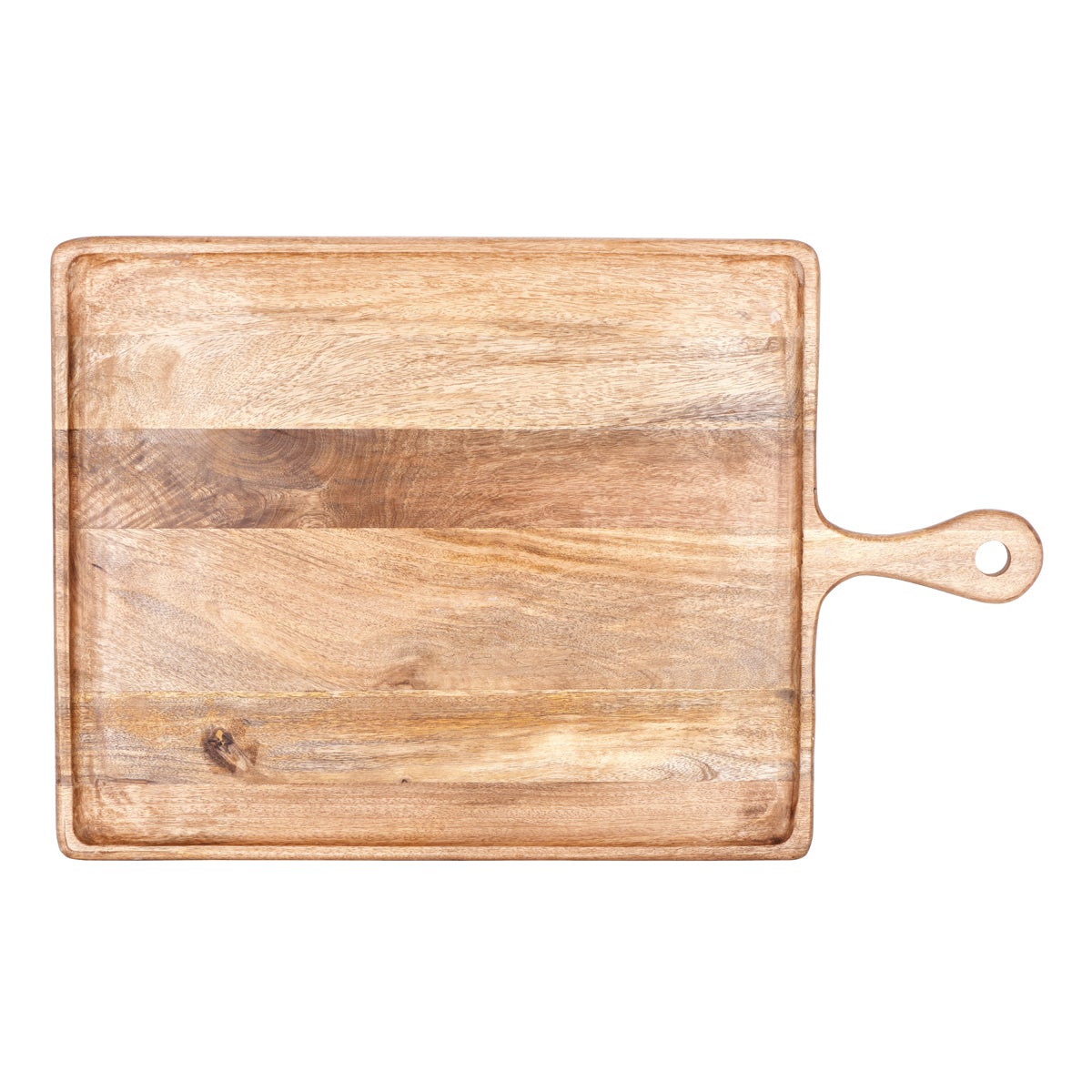Chef Inox Rectangular Serving Board with Handle Natural 520x440x20mm