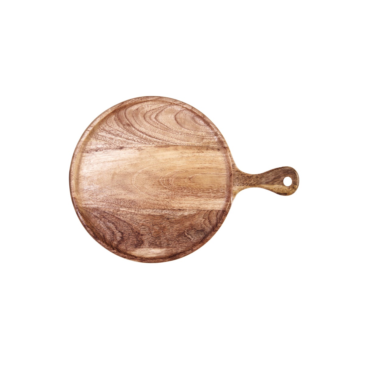 Chef Inox Round Serving Board with Handle Natural 570x20mm