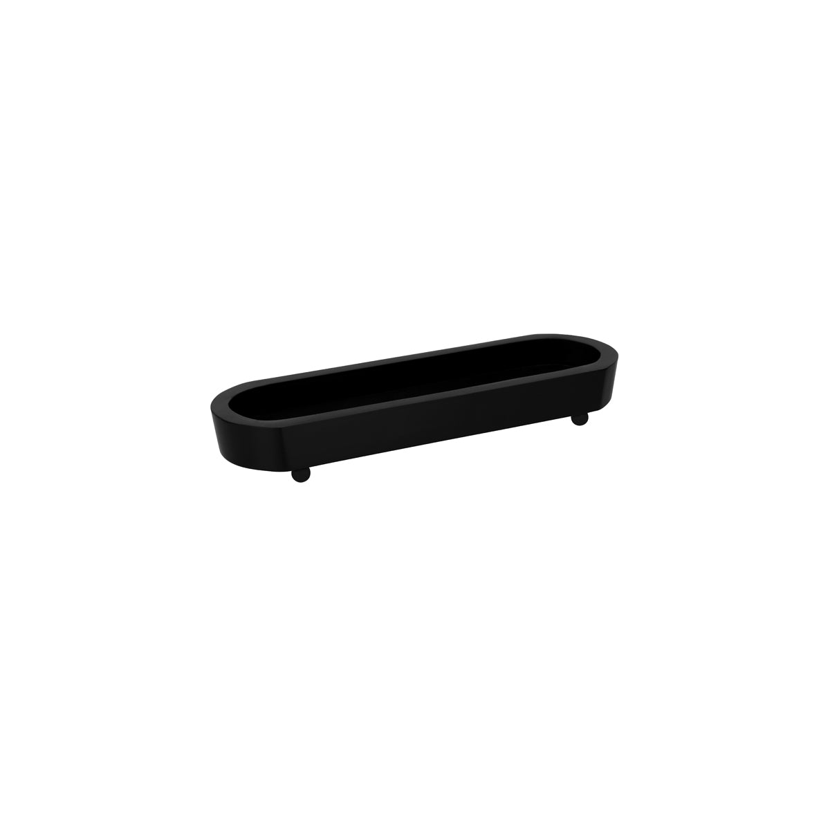 Chef Inox Serve Black Acacia Oval Server with Legs 420x130x40mm