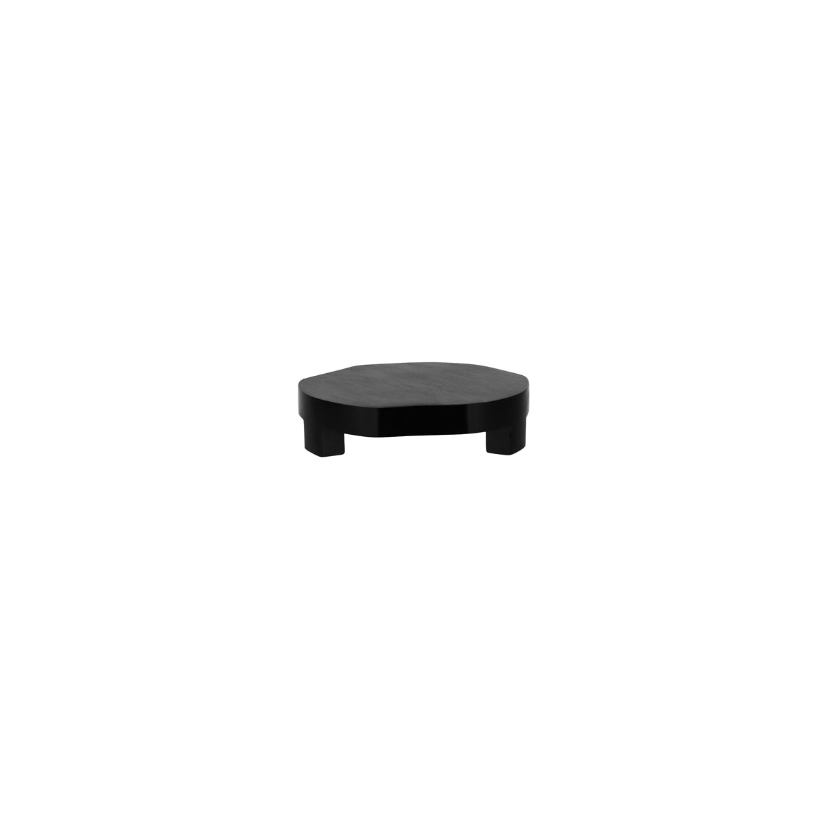 Chef Inox Serve Black Acacia Round Display Stand Footed 200x50mm