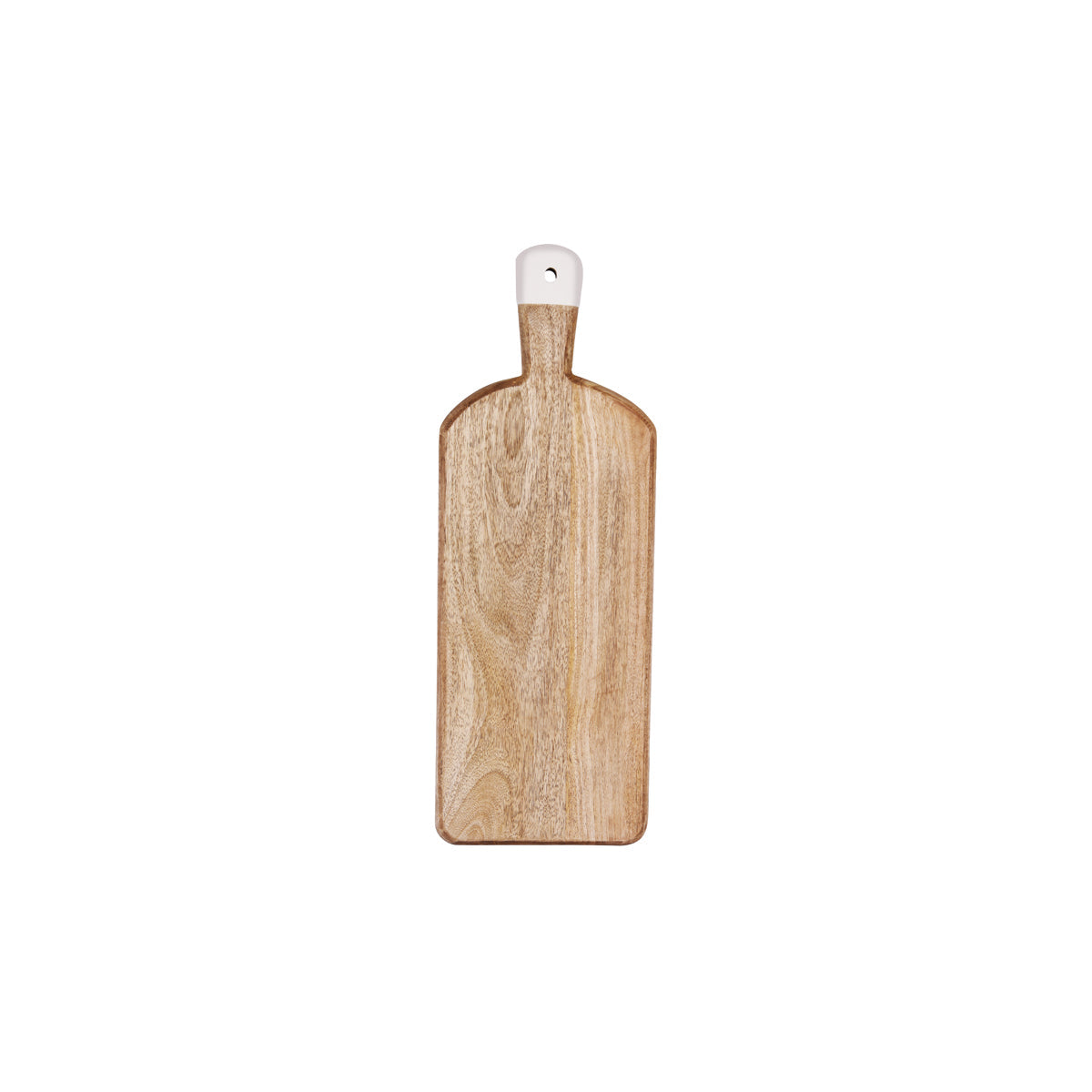 Chef Inox Mango Wood Rectangular Serving Board with White Handle 500x180x30mm