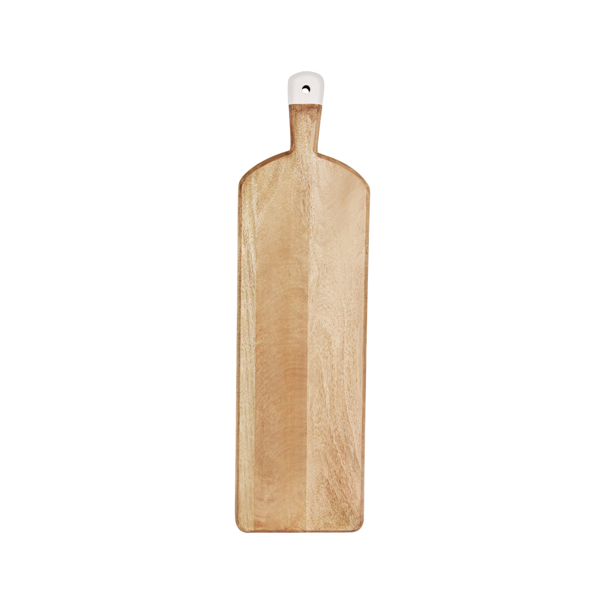 Chef Inox Mango Wood Rectangular Serving Board with White Handle 700x200x35mm