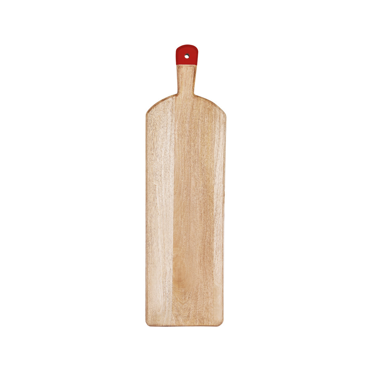 Chef Inox Mango Wood Rectangular Serving Board with Red Handle 700x200x40mm