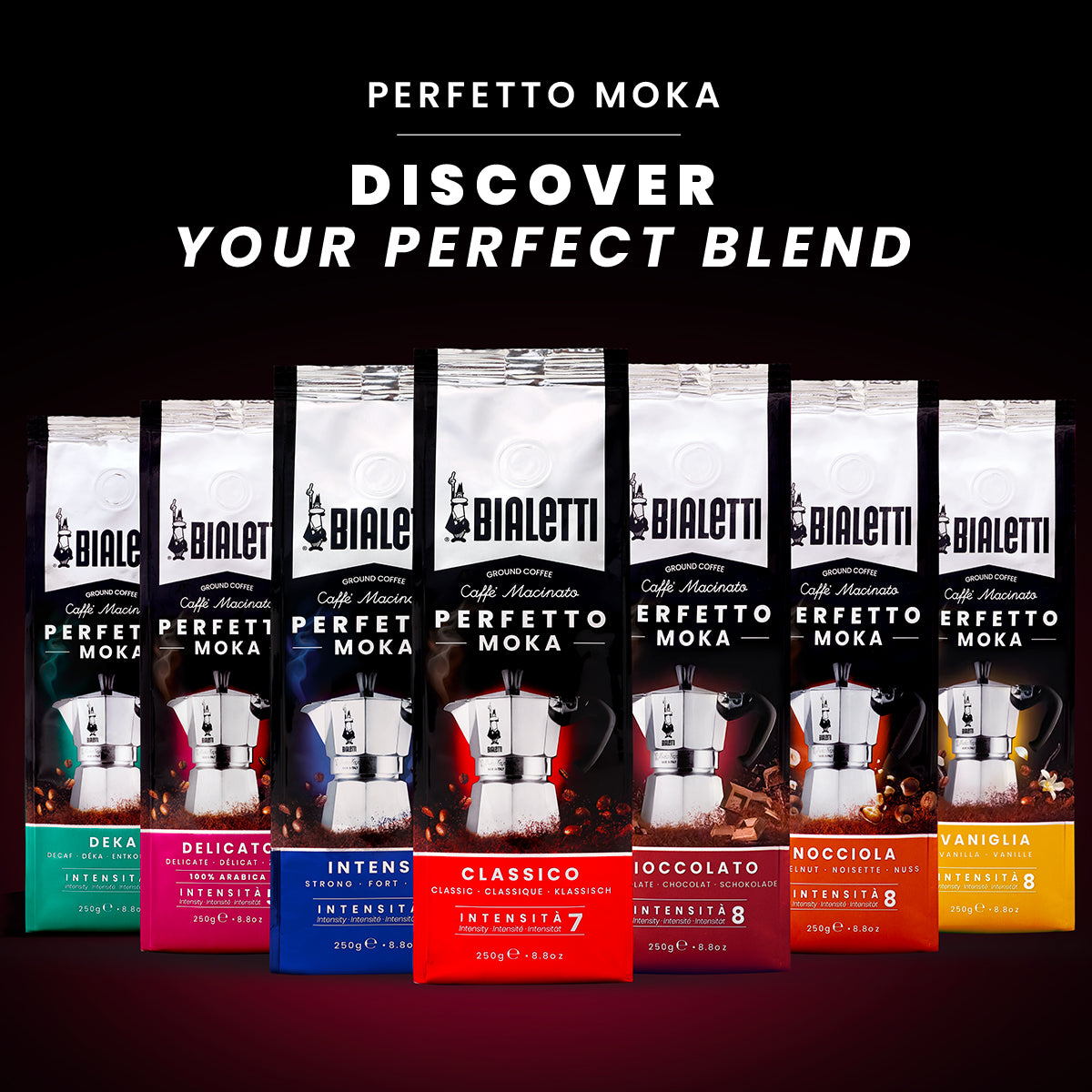 Bialetti Perfetto Moka Decaffeinato Ground Coffee – 250 g