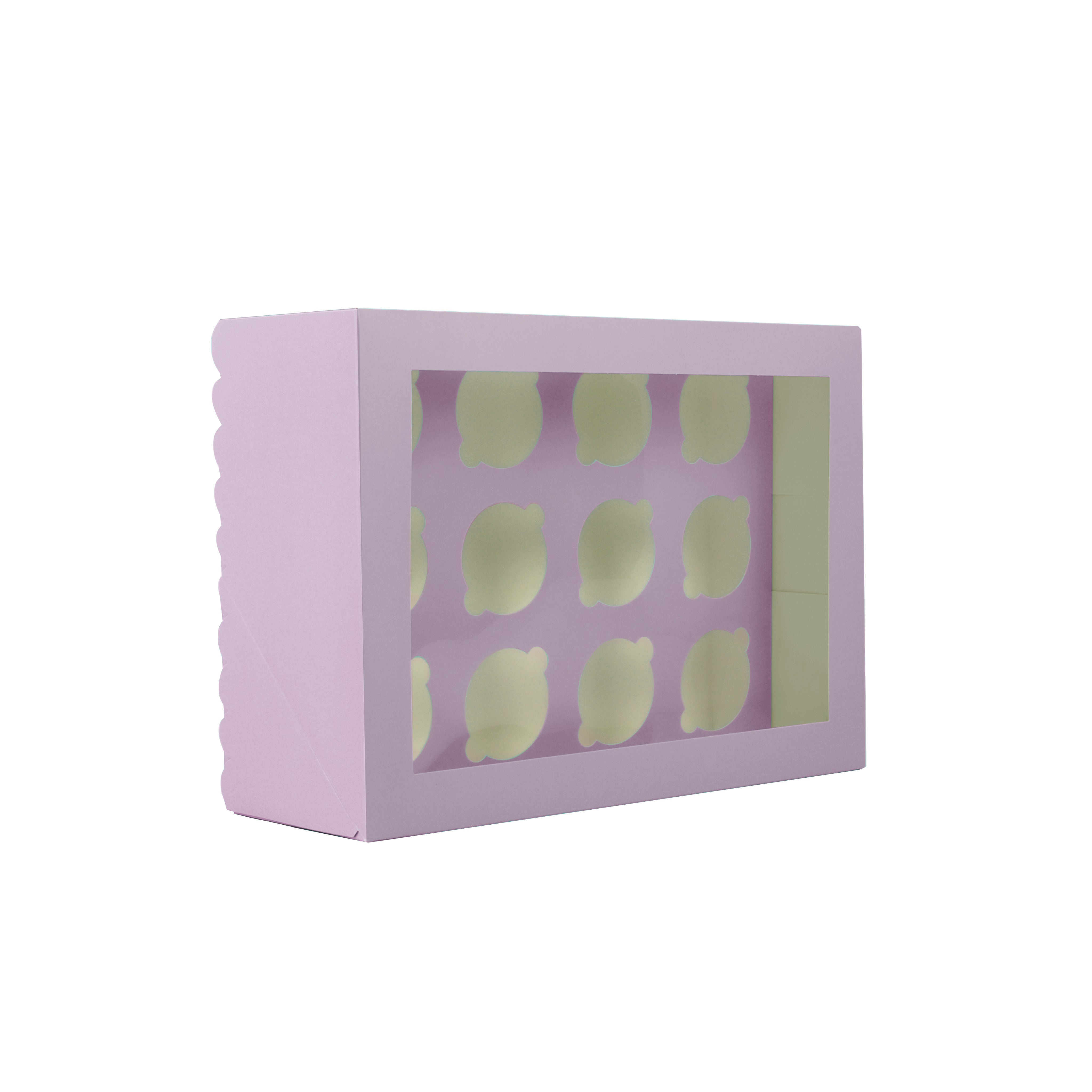 Papyrus Scalloped Tall Cupcake Box 12 Hole Pastel Lilac