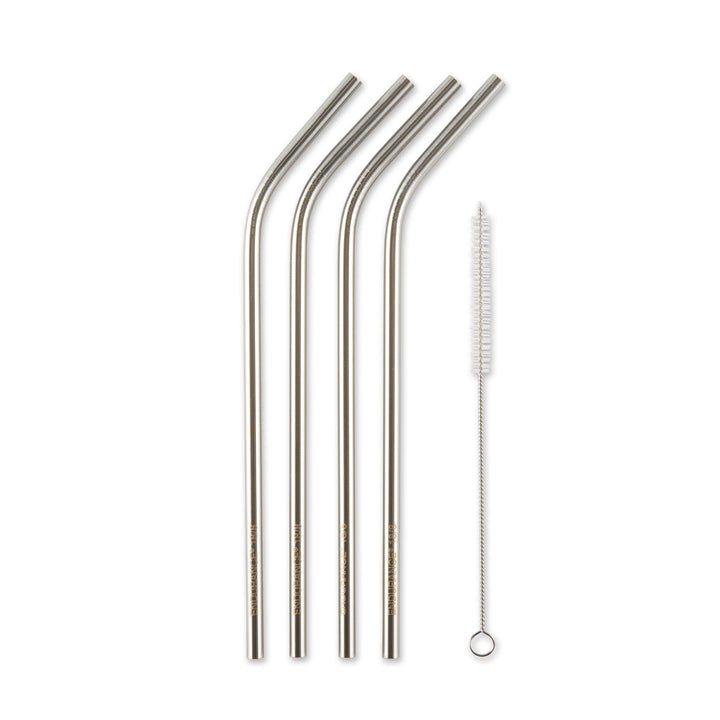 RSVP Endurance Stainless Steel Bent Drink Straws Set of 4 21.6cm