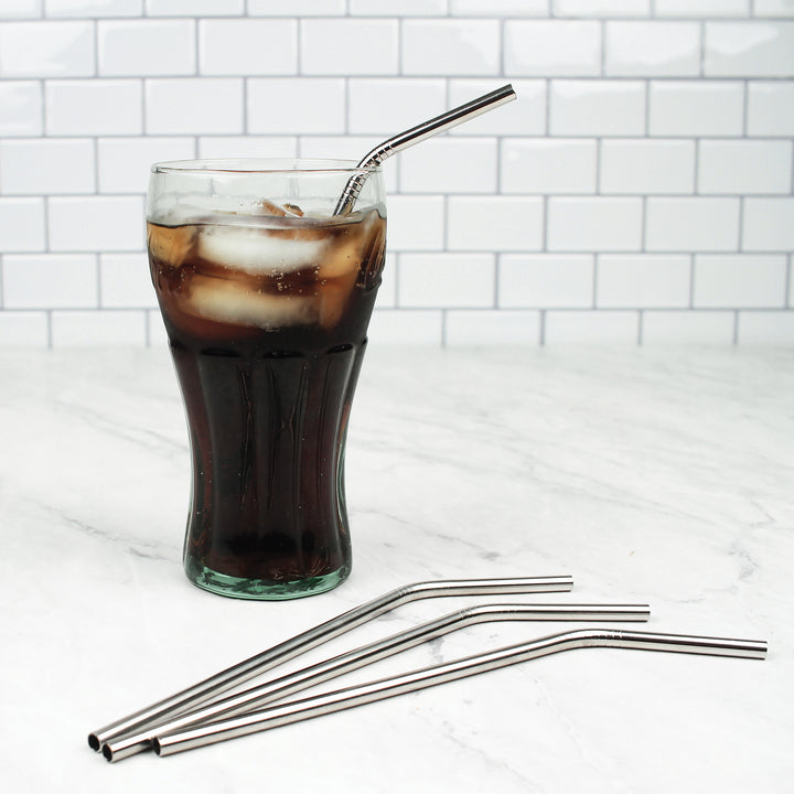 RSVP Endurance Stainless Steel Bent Drink Straws Set of 4 21.6cm