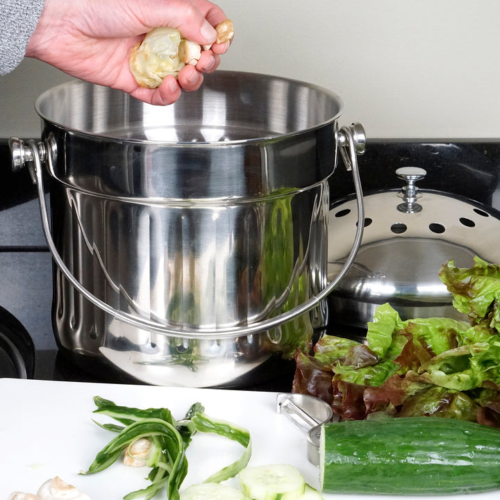 RSVP Endurance Stainless Steel Jumbo Compost Bin 5.7L