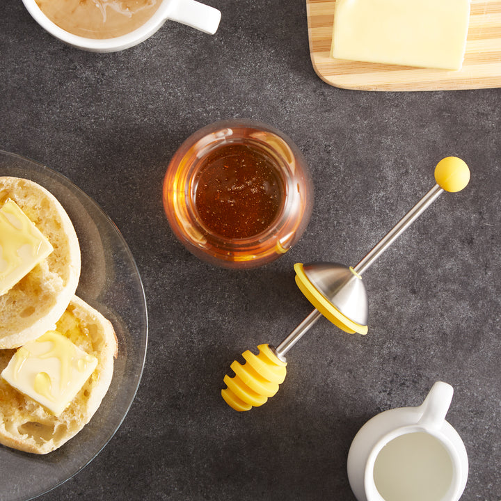 RSVP Silicone Glass Honey Jar With Silicone Dipper