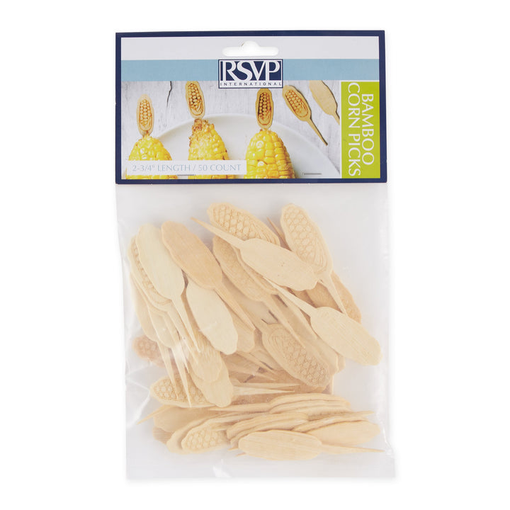 RSVP Bamboo Corn Picks Set of 50 7cm