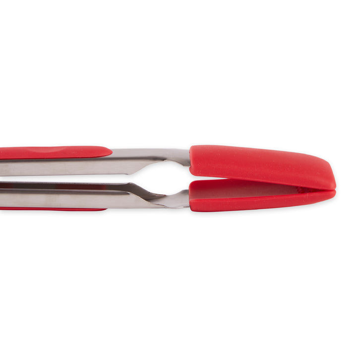 RSVP Endurance Square Tip Silicone Tongs 23cm - Red