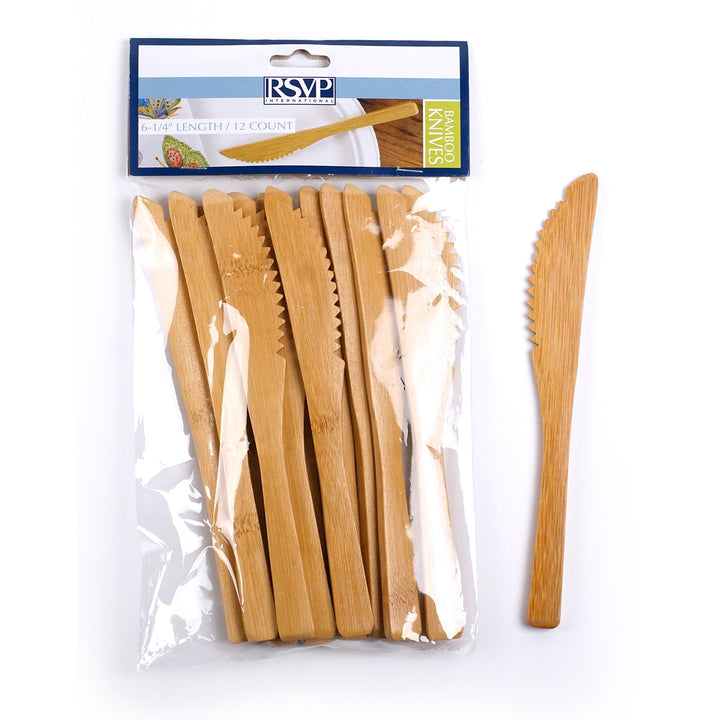 RSVP Bamboo Reusable Knives Pack of 12 16cm
