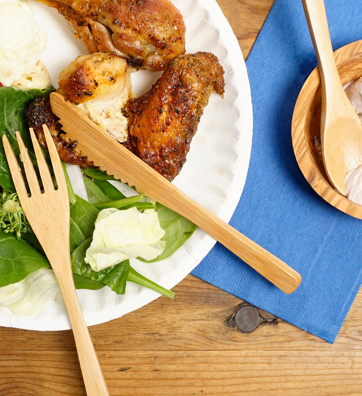 RSVP Bamboo Reusable Forks Pack of 12 16.5cm