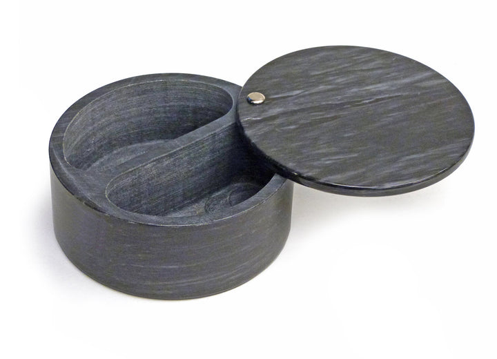 RSVP Marble Swivel Top Salt Box 13 x 6cm - Black