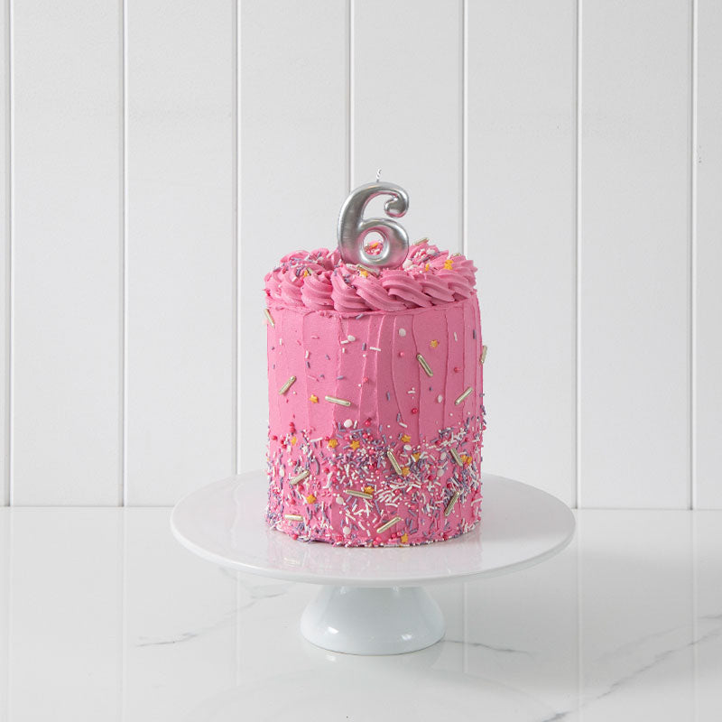 Cake & Candle Candle Number 6 Silver