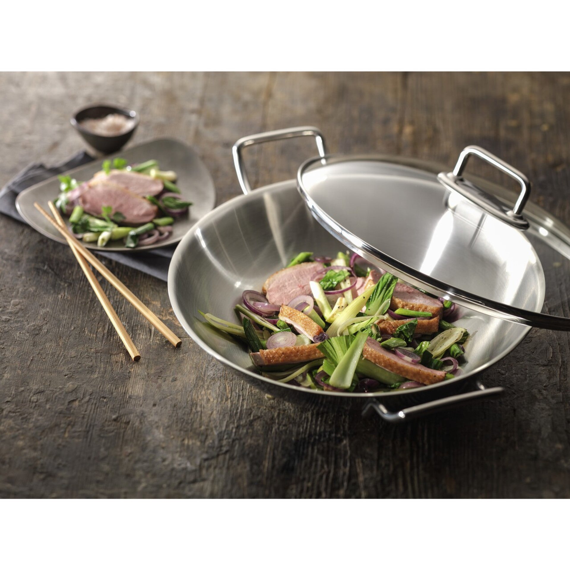 Zwilling Plus Stainless Steel Wok With Lid - 32cm