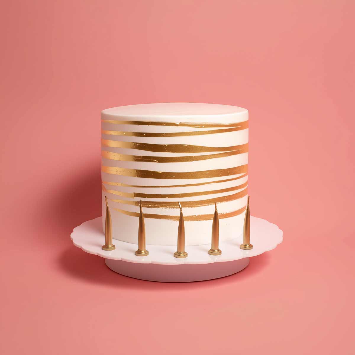 Cake & Candle Bullet Candles Gold 12 Pack
