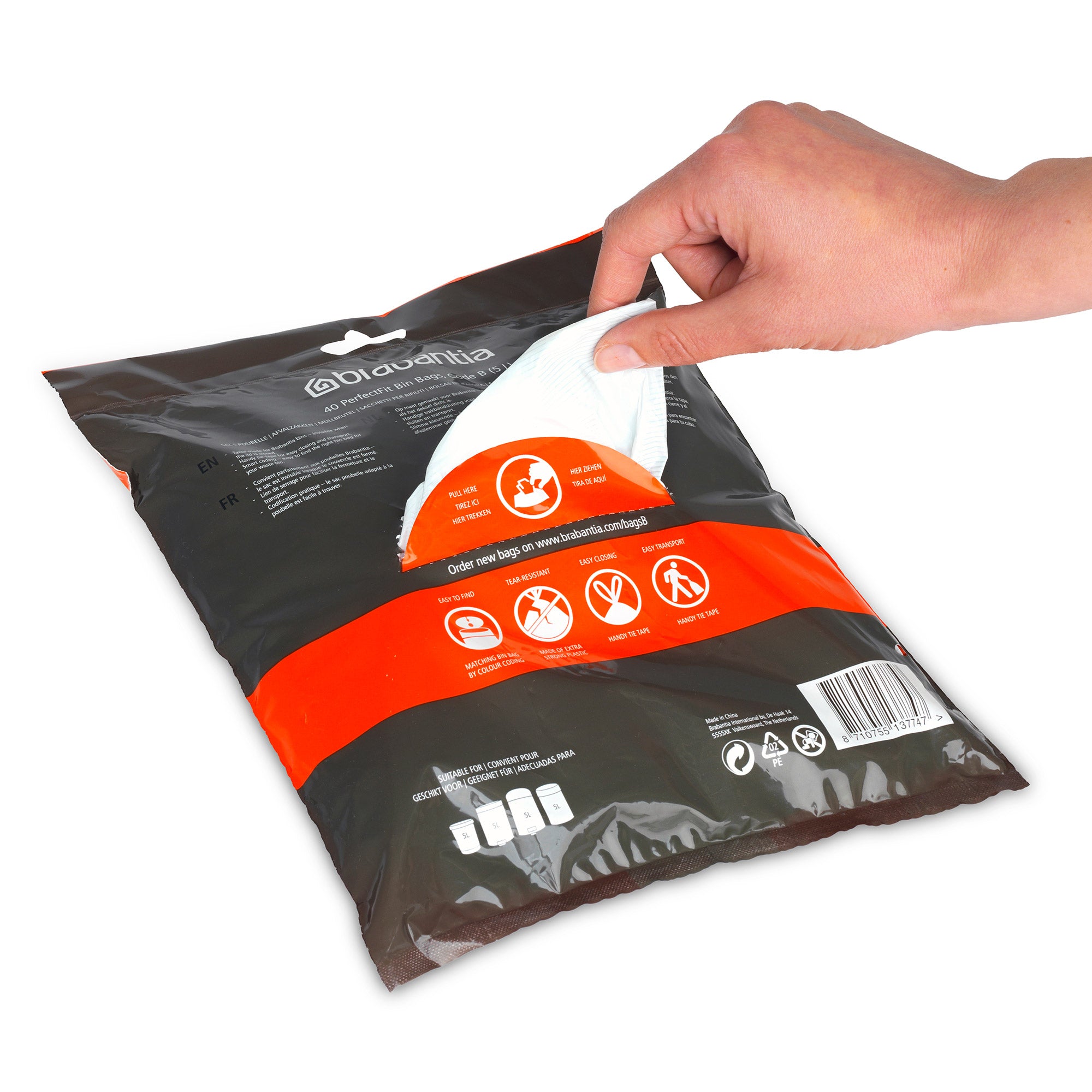 Brabantia Bin Liner Code B (5 Litre) 40 Bags Dispenser Pack