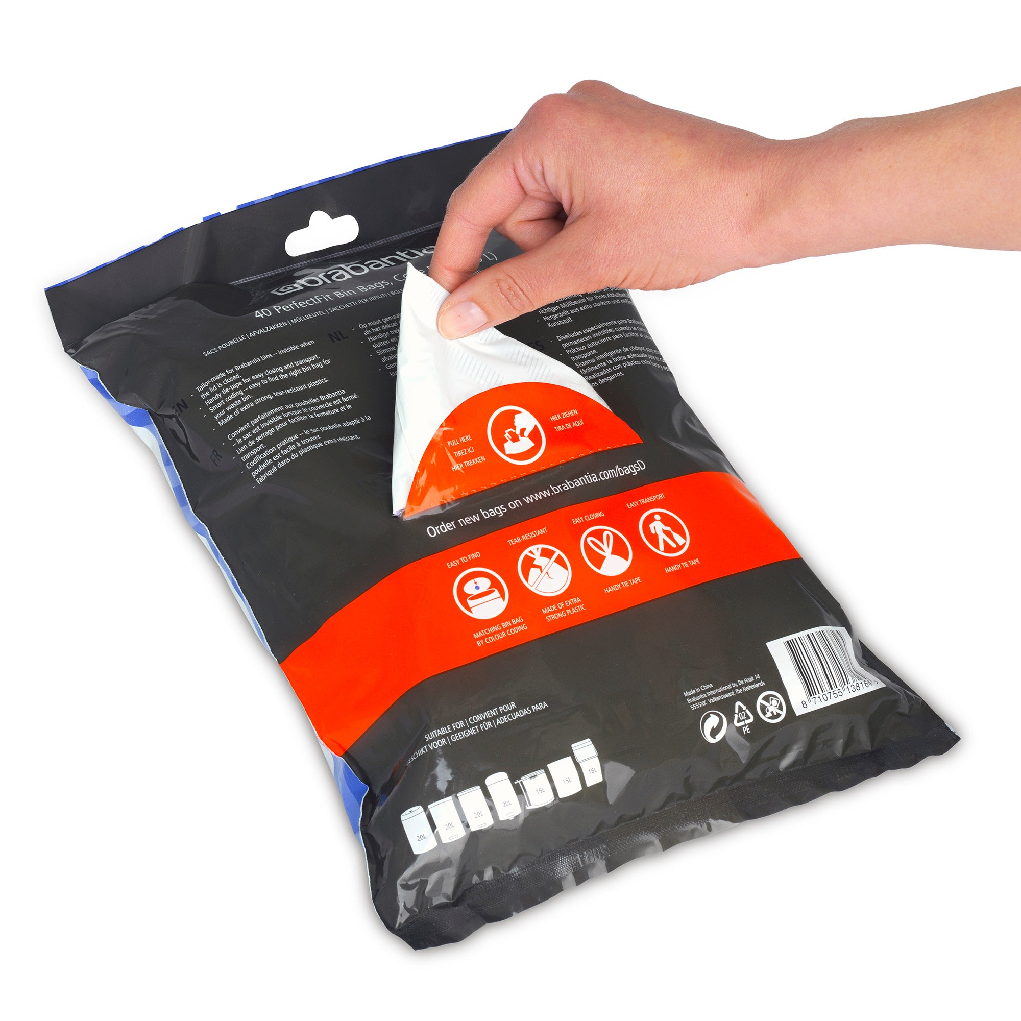 Brabantia Bin Liner Code D (15-20 Litre) 40 Bags Dispenser Pack