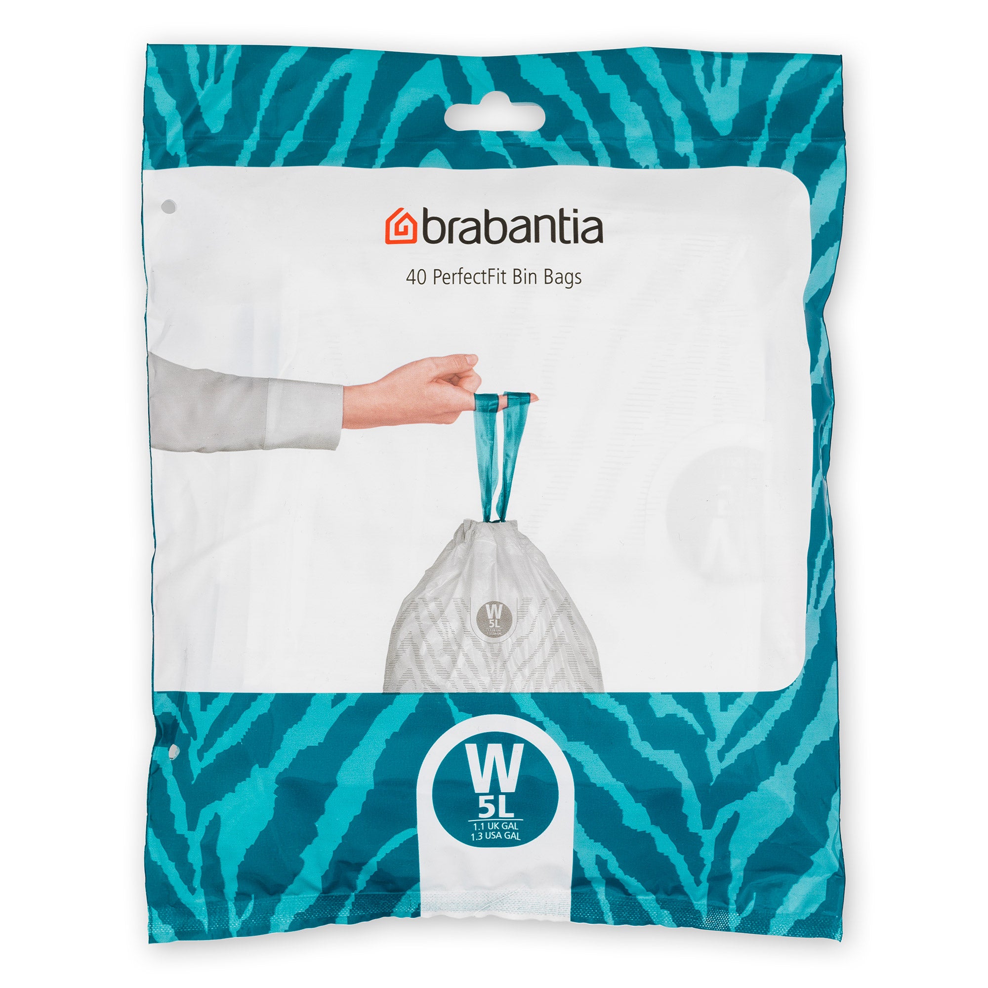Brabantia Bin Liner Code W (5 Litre nICON) 40 Bags Dispenser Pack