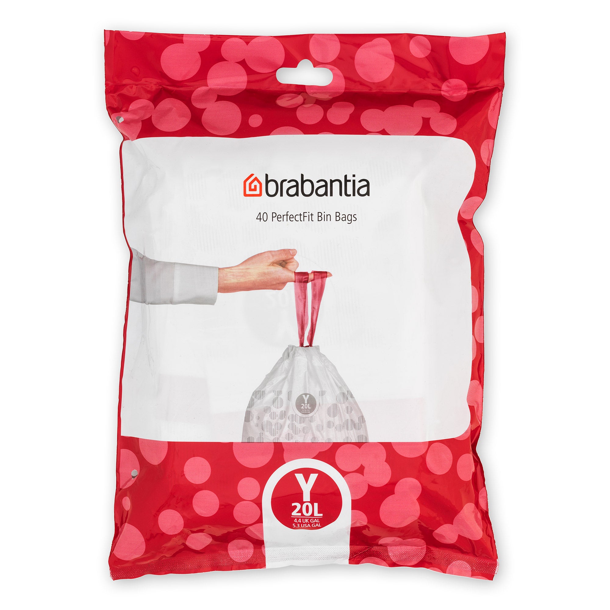 Brabantia Bin Liner Code Y (20 Litre nICON) 40 Bags Dispenser Pack