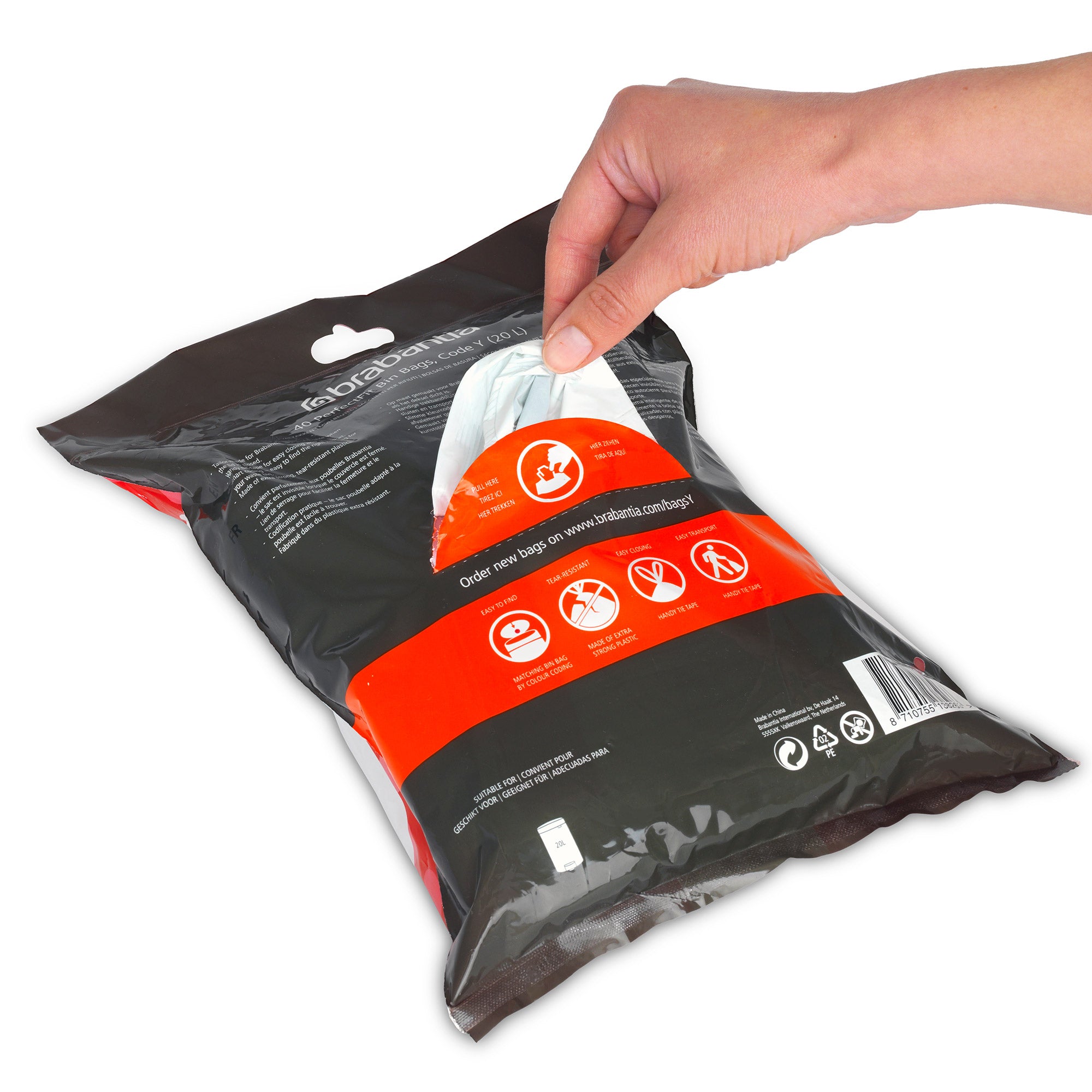 Brabantia Bin Liner Code Y (20 Litre nICON) 40 Bags Dispenser Pack