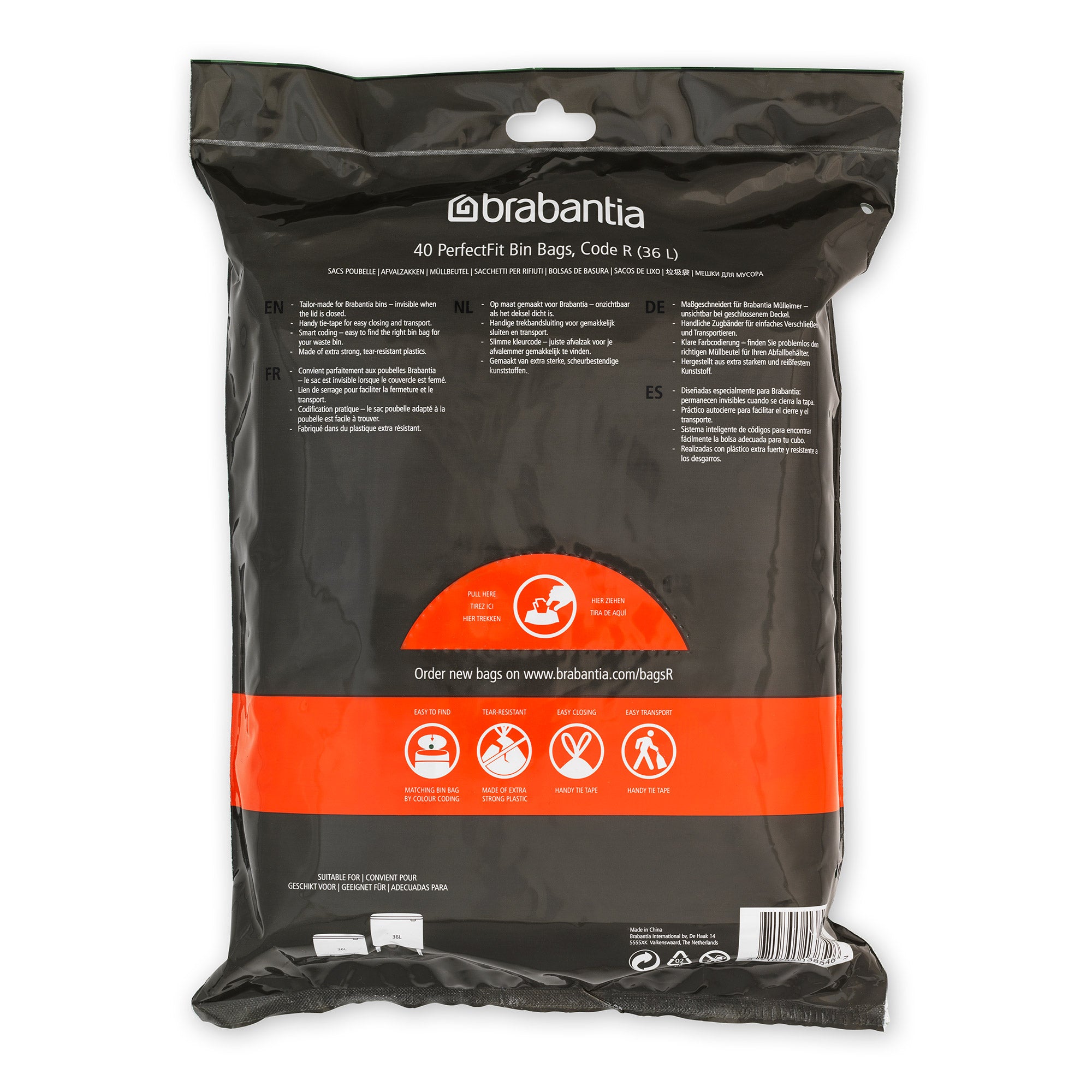 Brabantia Bin Liner Code R 36L (BO) 40 Bags Dispenser Pack