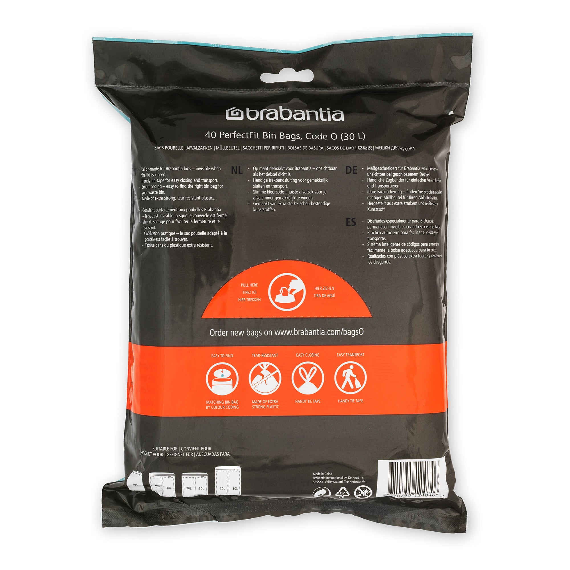 Brabantia Bin Liner Code O 30L (BO) 40 Bags Dispenser Pack