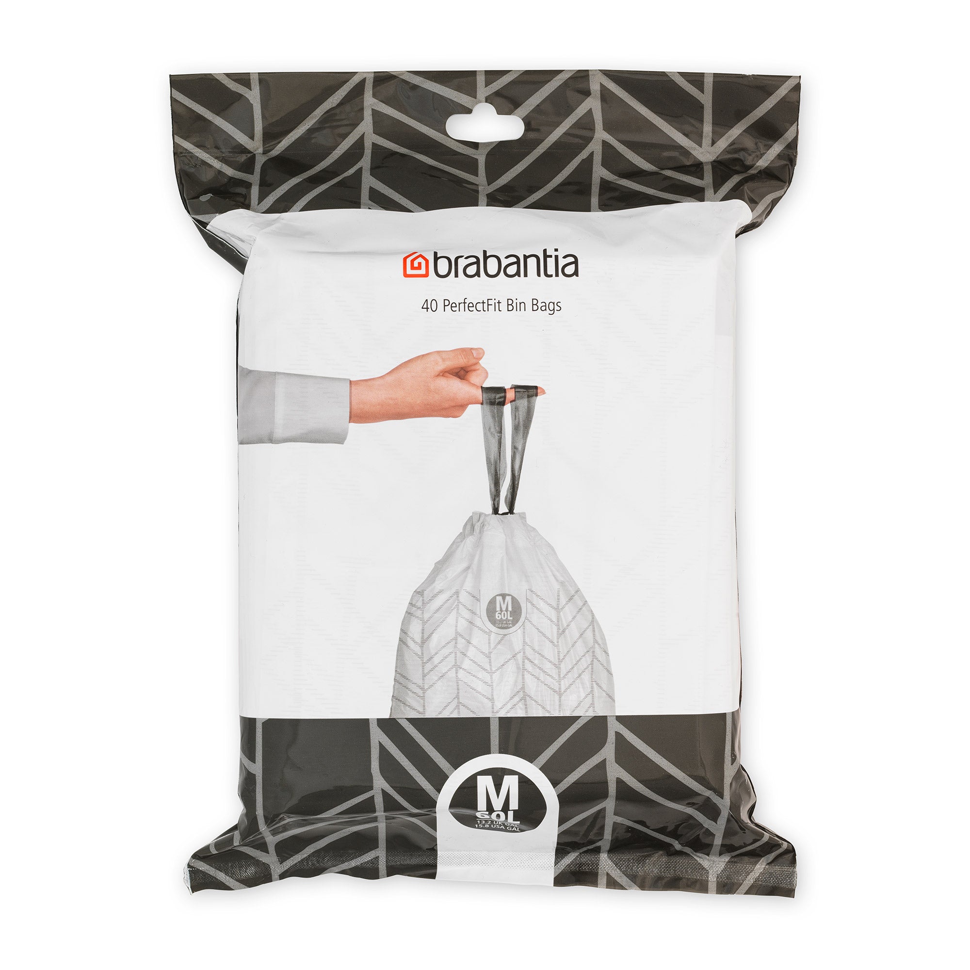 Brabantia Bin Liner Code M 60 Litre 40 Bags Dispenser Pack