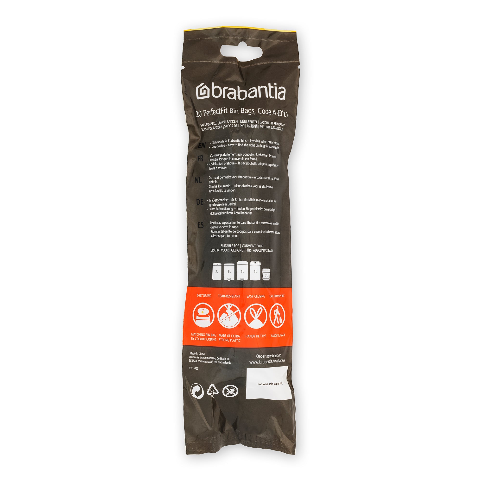 Brabantia Bin Liner Code A (3 Litre) 20 Bags/Roll