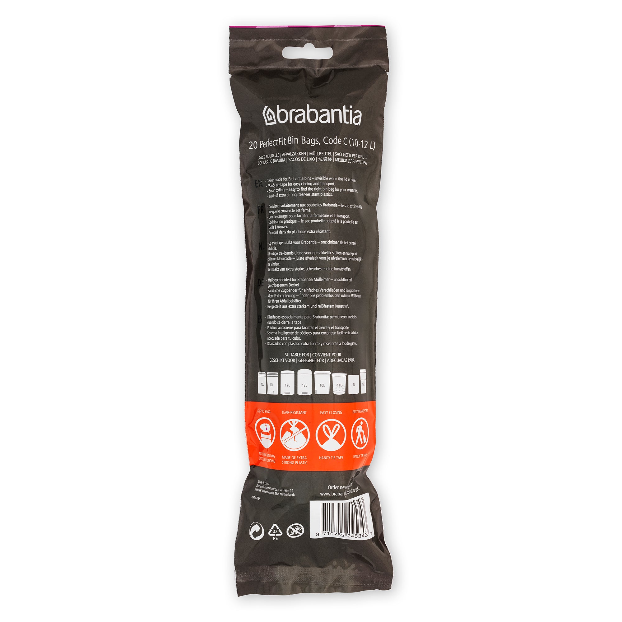 Brabantia Bin Liner Code C (10/12 Litre) 20 Bags/Roll
