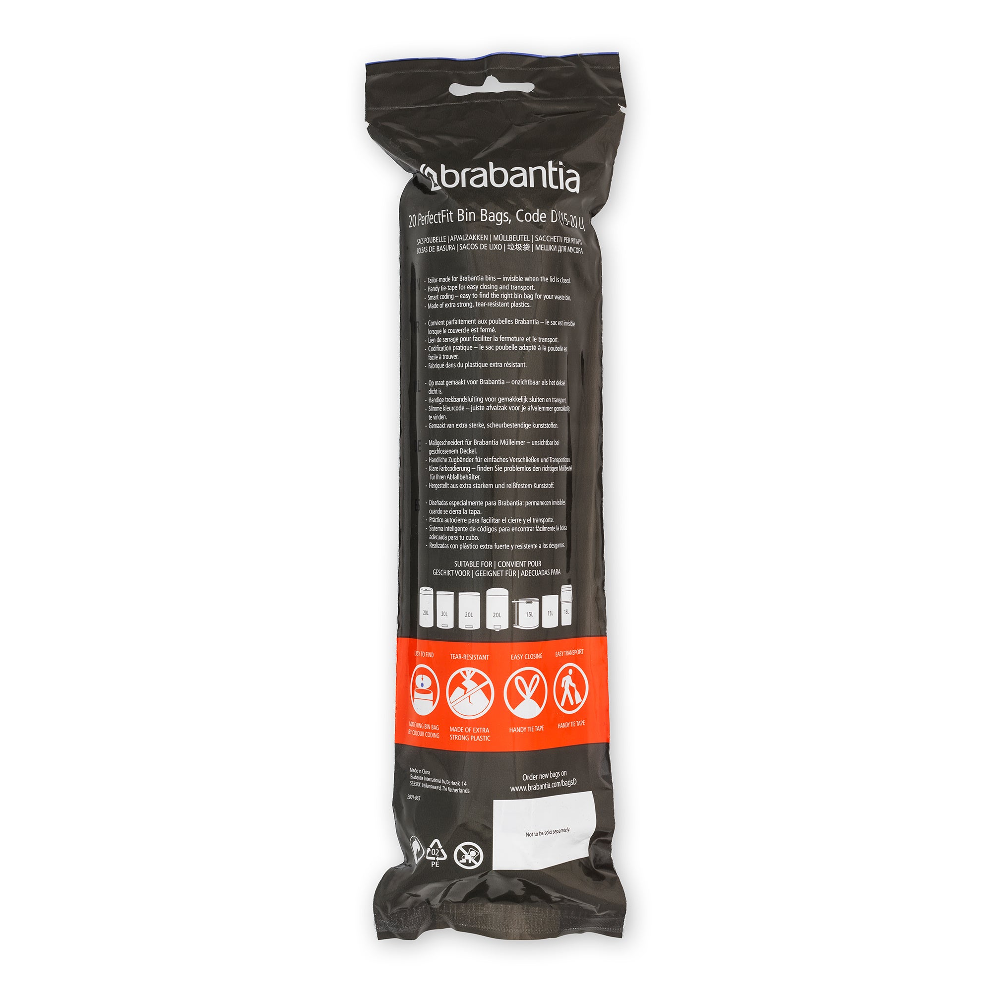 Brabantia Bin Liner Code D (15/20 Litre) 20 Bags/Roll