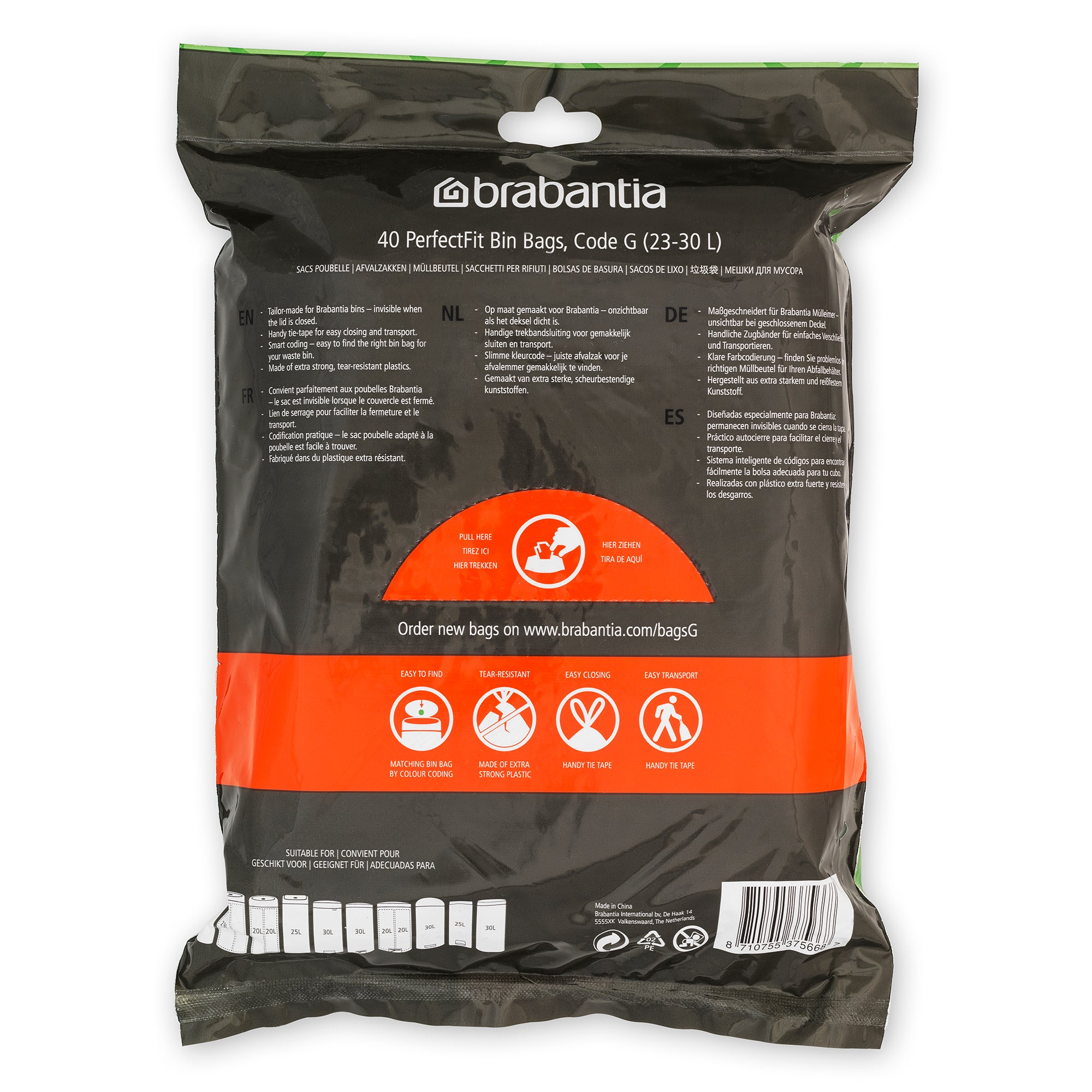 Brabantia Bin Liner Code G (23/30 Litre) 40 Bags Dispenser Pack