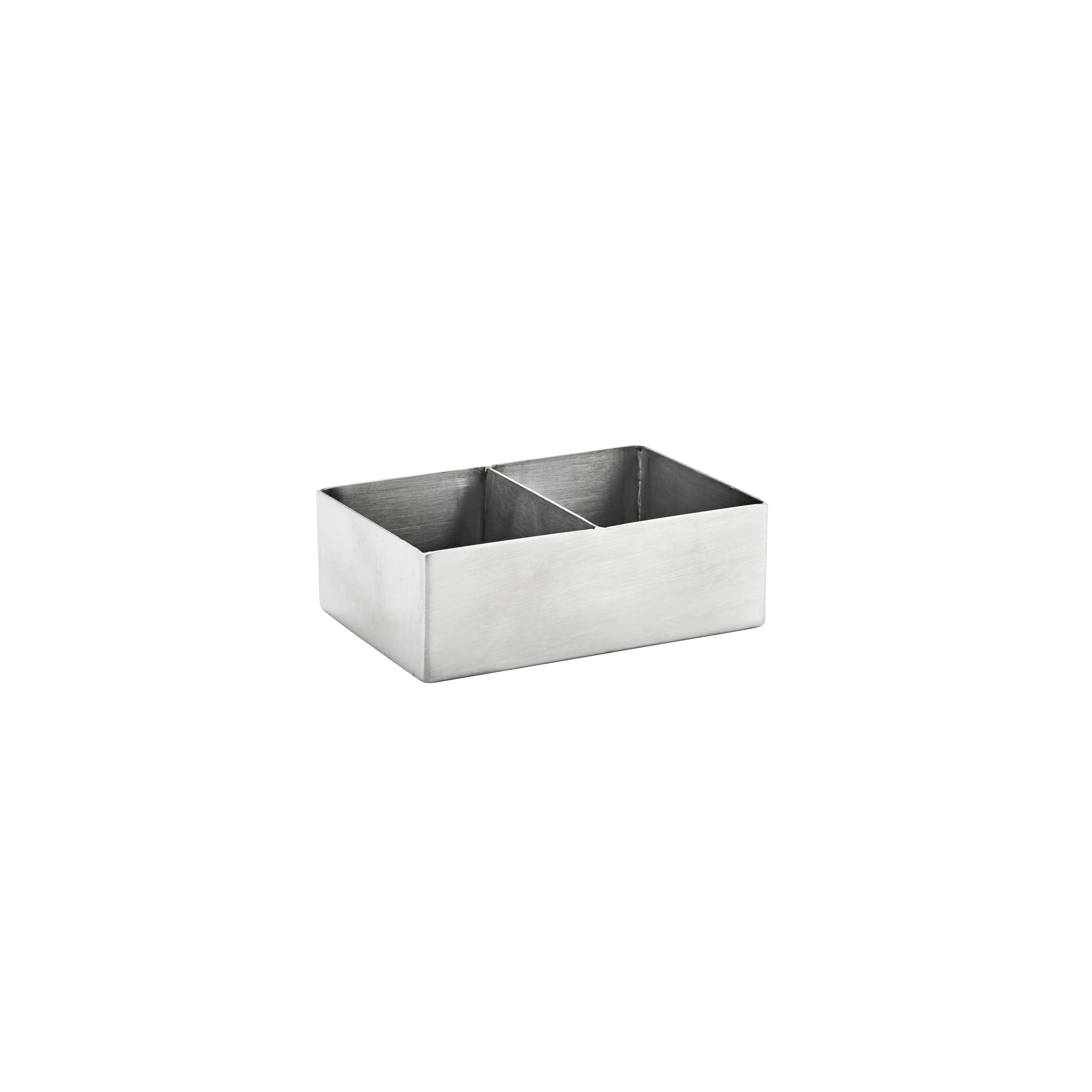 Chef Inox Sugar Packet Holder with Divider Stainless Steel 120x80x40mm