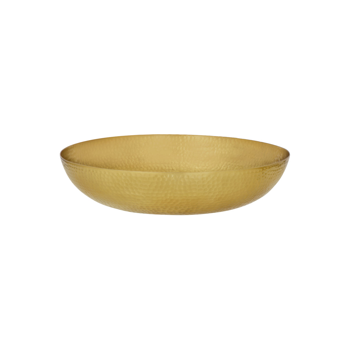 Chef Inox Round Serving & Seafood Bowl Hammered Brass 350x80mm (5.0L)