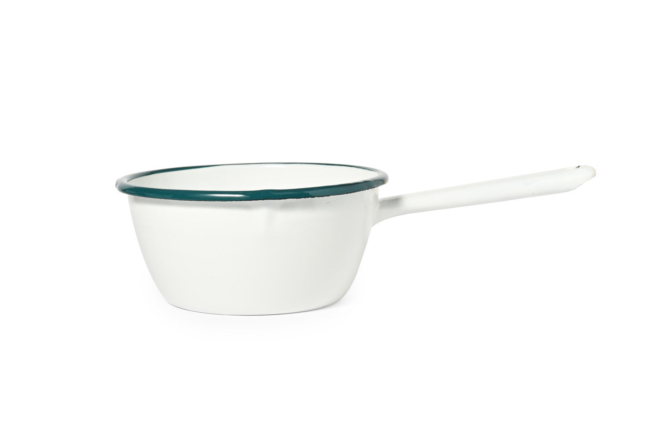 St. Clare White Enamel Milk Pan 16cm