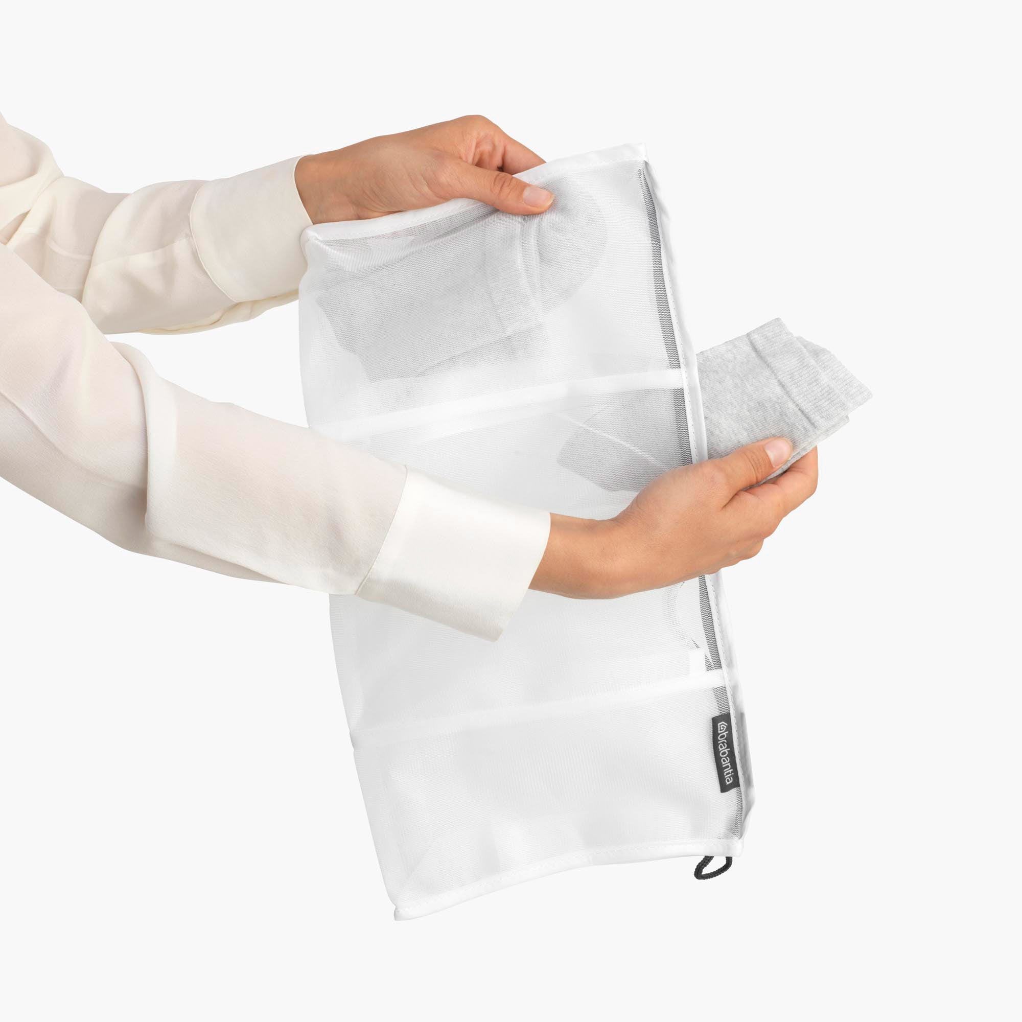 Brabantia Sock Wash Bag - White w/ Grey Zipper