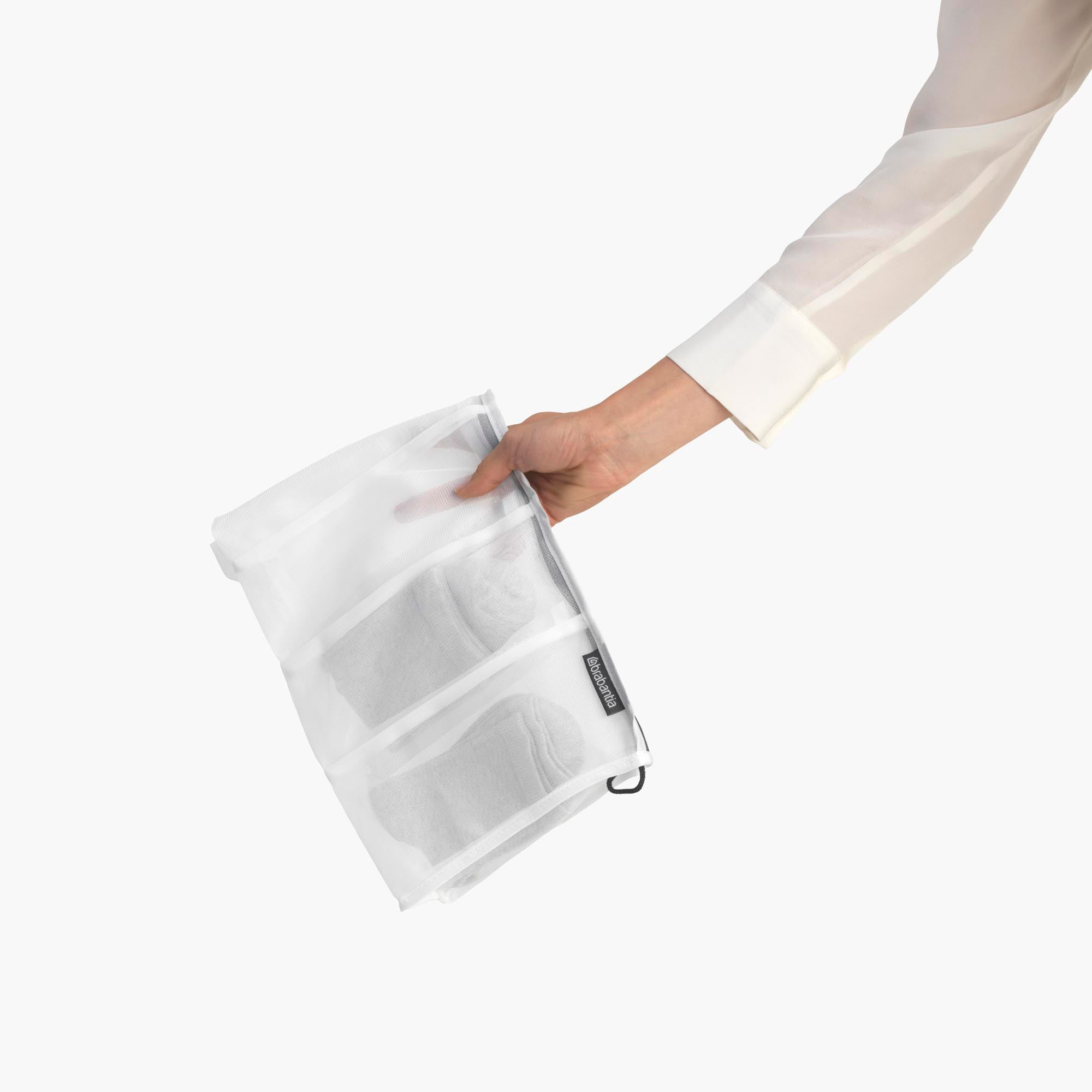 Brabantia Sock Wash Bag - White w/ Grey Zipper