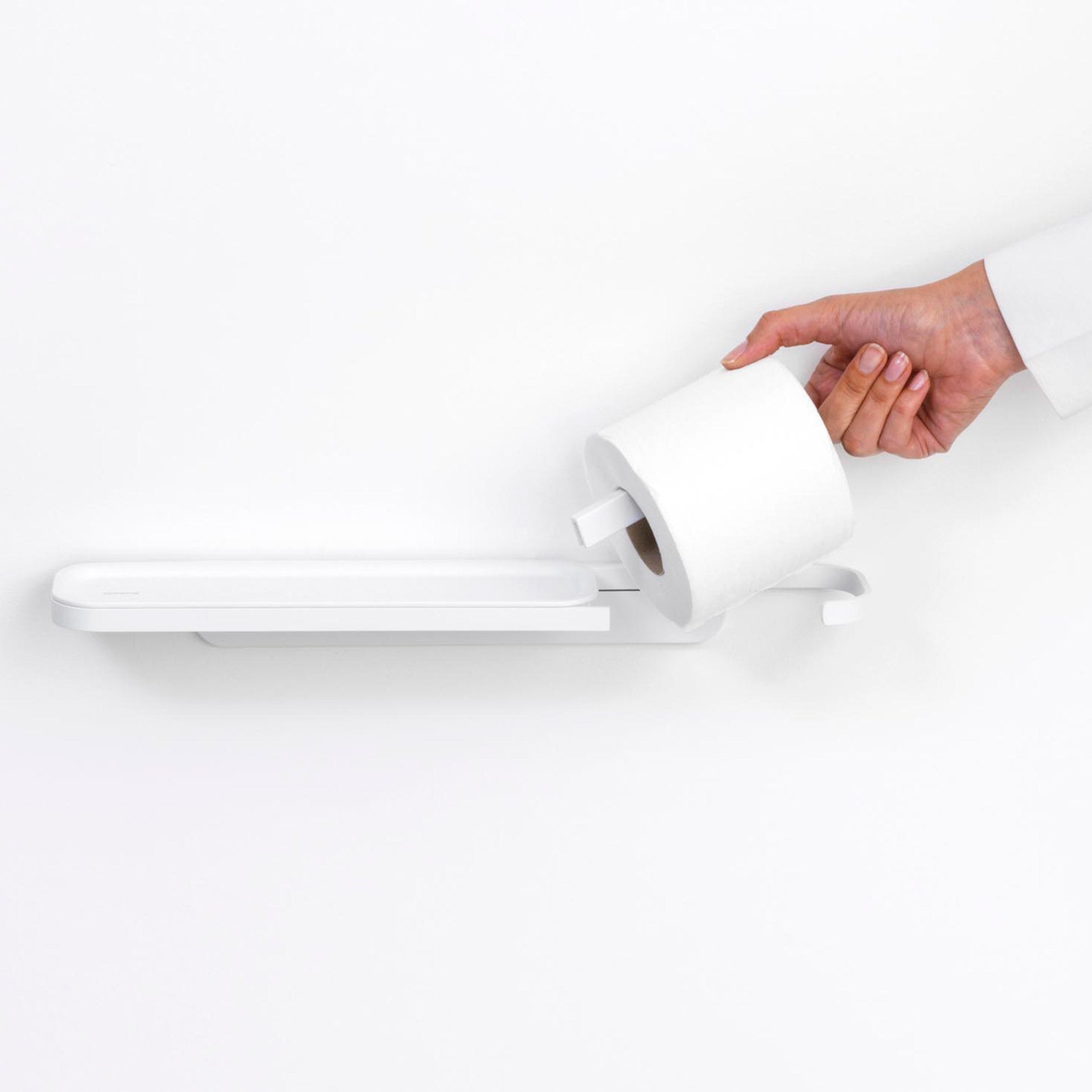 Brabantia Mindset Toilet Roll Holder w/ Shelf Mineral Fresh White