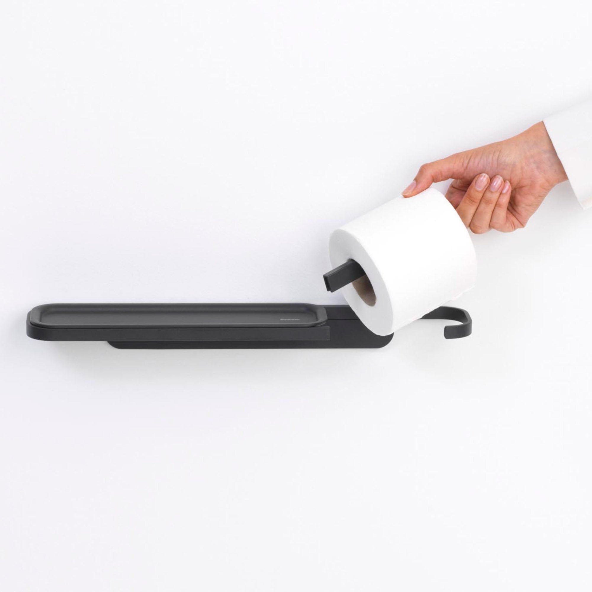 Brabantia Mindset Toilet Roll Holder w/ Shelf Mineral Infinite Grey