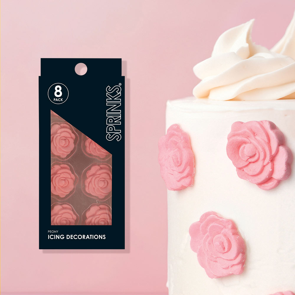 Sprinks Icing Decorations Peony 8 Piece