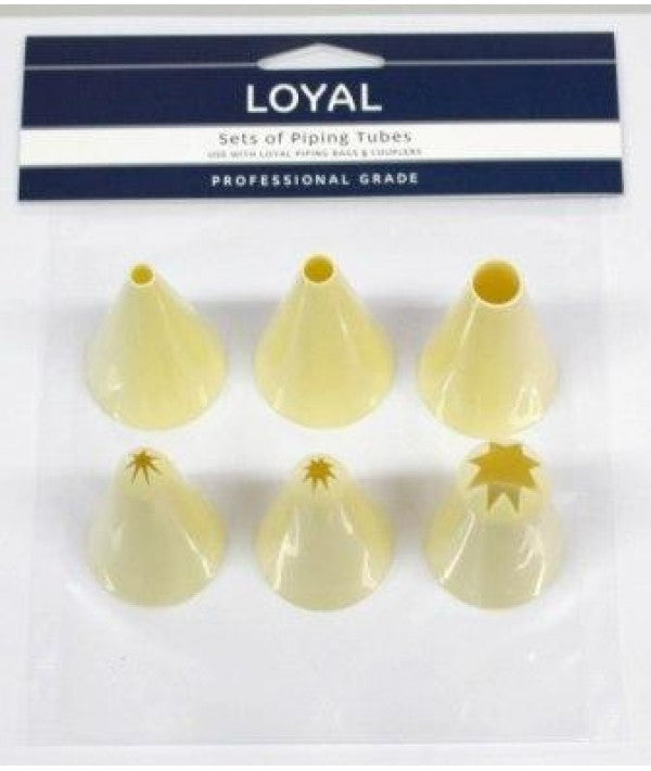 LOYAL Round & Star Pastry Tube Set 6 Piece Plastic