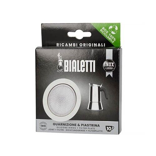 Bialetti Replacement Gasket & Filter Set – Inox – 10 Cup